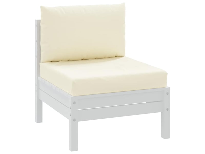 Lot de 2 coussins de palette, coussins de canapé blanc crème tissu oxford cf59495 - Conforama C