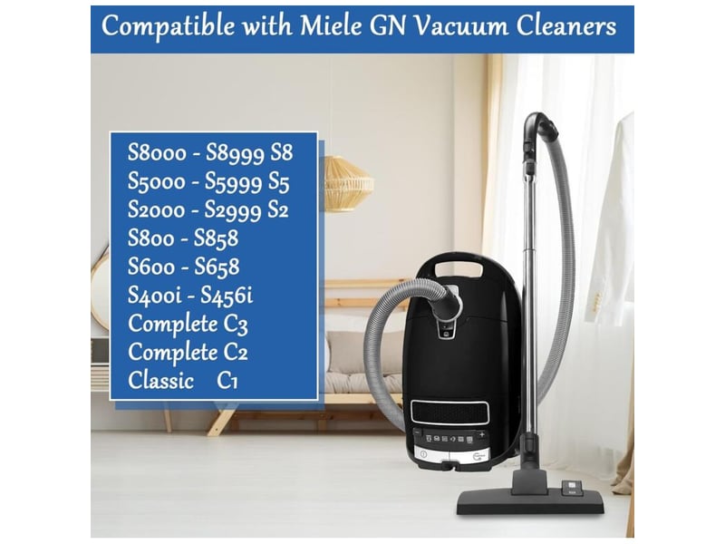  12 sacs d'aspirateur pour miele gn 3d classic c1 complete c2 c3, s227, s400i, s600, s800, s2000, s5000 et s8000 series sacs à poussière  - Conforama B
