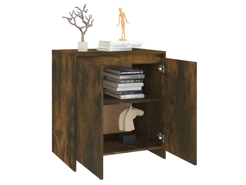  Buffet - bahut - meuble de rangement chêne fumé 70x41x75 cm bois d'ingénierie  - Conforama E