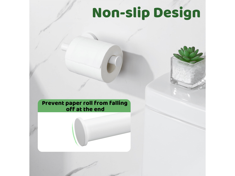  Porte papier toilette mural, derouleur support rouleau papier toilette en acier inoxydable sus304 pour salle de bain et cuisine, blanc,  - Conforama C