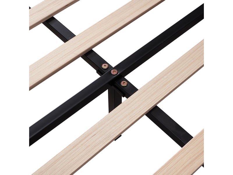  Lit double rembourré - 140x200 cm - tête de lit fleur - sommier à lattes - tissu velours doux  - Conforama D