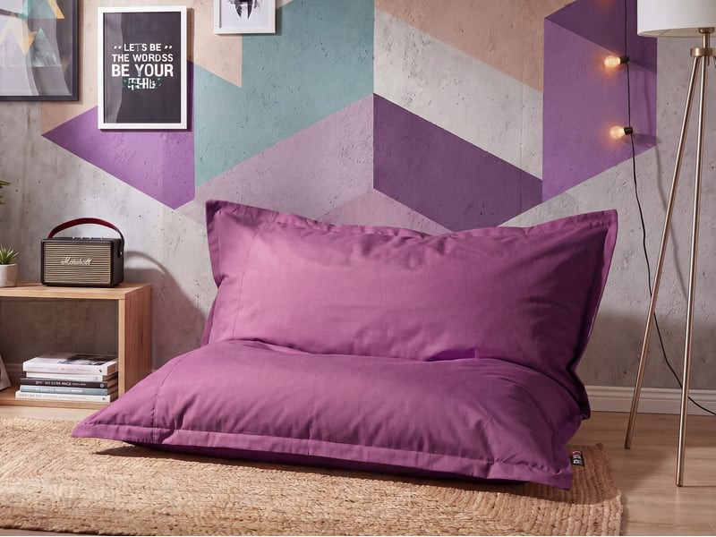  Housse de pouf fuzzy 140 cm 180 cm pourpre  - Conforama B
