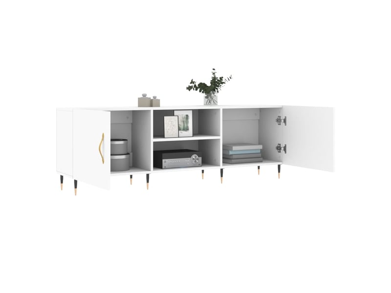 Meuble tv - banc tv - meuble de rangement blanc 150x30x50 cm bois d'ingénierie  - Conforama D