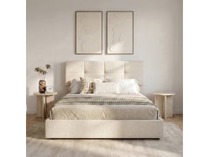 Lit coffre 160x200 cm ATMOSPHERA CRÉATEUR D'INTÉRIEUR  SOA coloris blanc