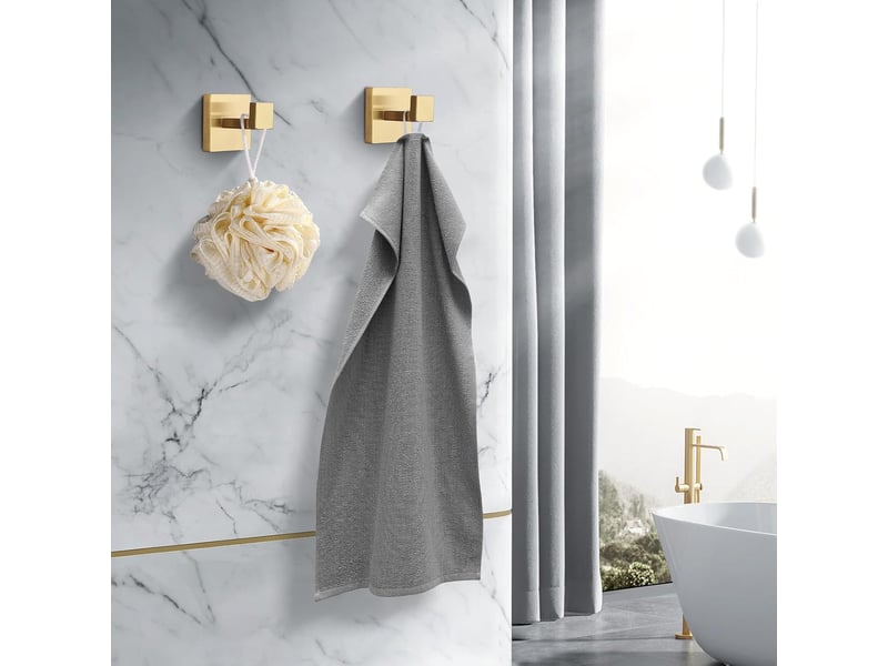 3-pack patères porte-serviettes: carrées, robustes, noir – pour salle de bain & cuisine - Conforama C