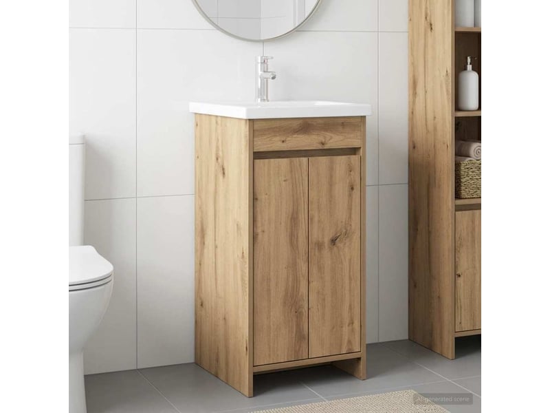 Meuble de salle de bain avec évier chêne artisanal shl2005 - Conforama B