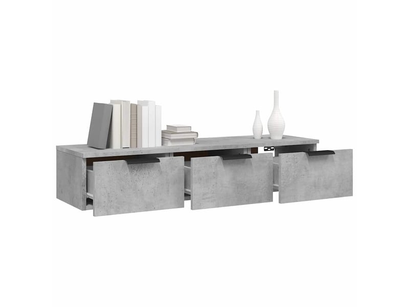  Armoire murale, meuble de rangement gris béton 102x30x20 cm bois d'ingénierie  - Conforama D