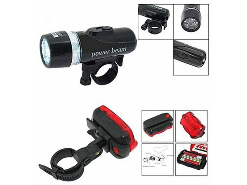 Avant ensemble de feux arriere velo led phare lampe de poche feu arriere nuit velo lampe kit vtt feu arriere lampe - Conforama D