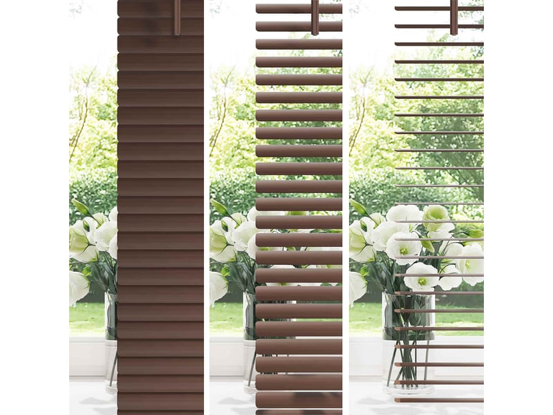  Store vénitien, store de fenêtre marron foncé avec motif 150 x 50 cm 25 mm pvc cf48031  - Conforama D