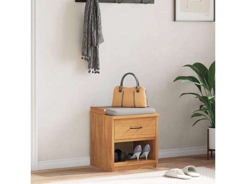  Banc de couloir, banc de rangement sandnes 45x40x50 cm bois de pin massif shl16521  - Conforama B