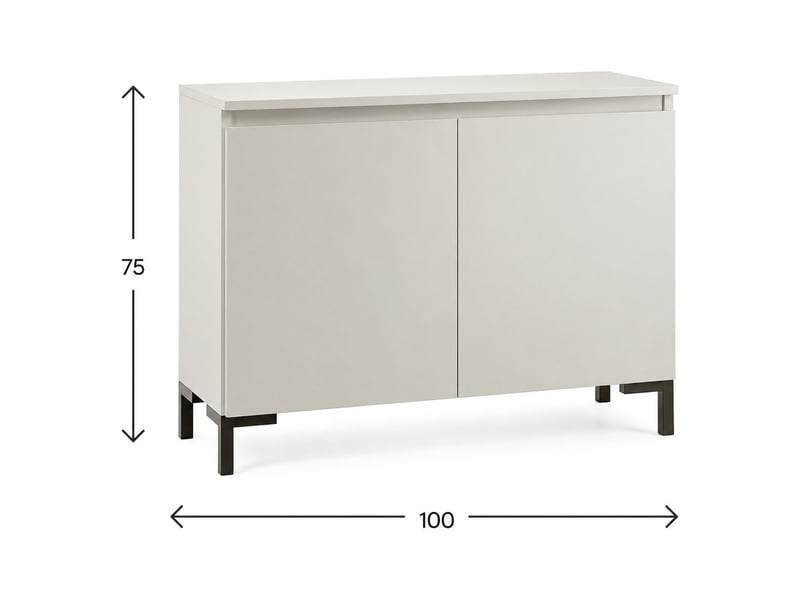  Meuble dmora, buffet 2 étagères, 100x37x75h cm gris clair Mimakasa - Conforama C