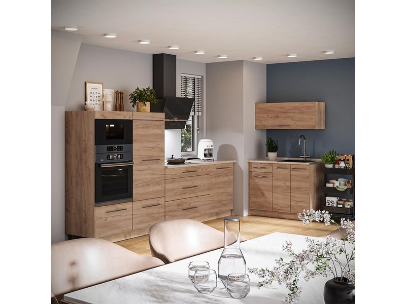  Vicco cuisine, chêne de force doréchêne de force doré, 380cm sans pt  - Conforama C