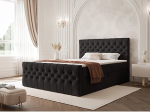 Lit coffre 200x200 cm IDOHOME JOLIE coloris noir