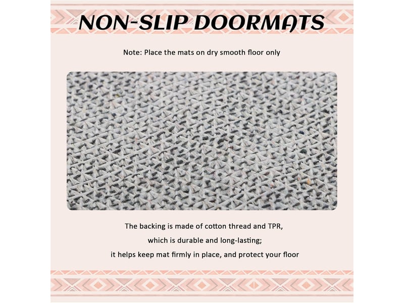  Tapis de porte lavable, 40x60 cm tapis de sol antidérapant à l'intérieur, tapis de porte avant intérieur, tapis mince absorbant pour la cuisine, le ja  - Conforama C