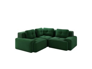 Canapé d'angle, canapé modulaire sans cadre pour salon et bureau, cord, assise profonde, sans montage, design antidérapant, vert