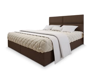 Lit avec rangement 140x200 cm <strong>MASSENO</strong>  <strong></strong> coloris marron