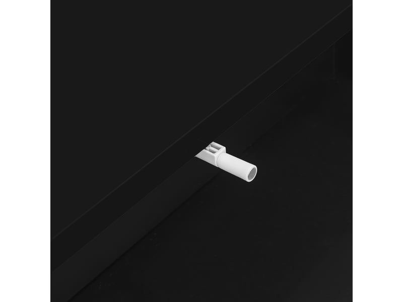  Table basse avec 2 tiroirs et éclairage led pour salon 115×55×34 cm en panneaux de particules noire  - Conforama D