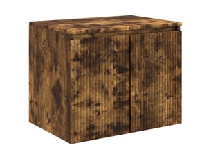 Cabinet salle de bain mural, meuble de rangement chêne fumé 62.5x44.5x50 cm