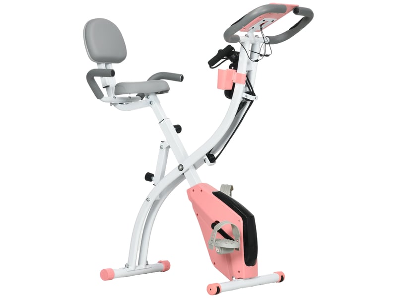  Vélo 2 en 1, écran lcd, cardio réglable, siègeroues, pliable, 8 résistances, câble tension, acier.  - Conforama B