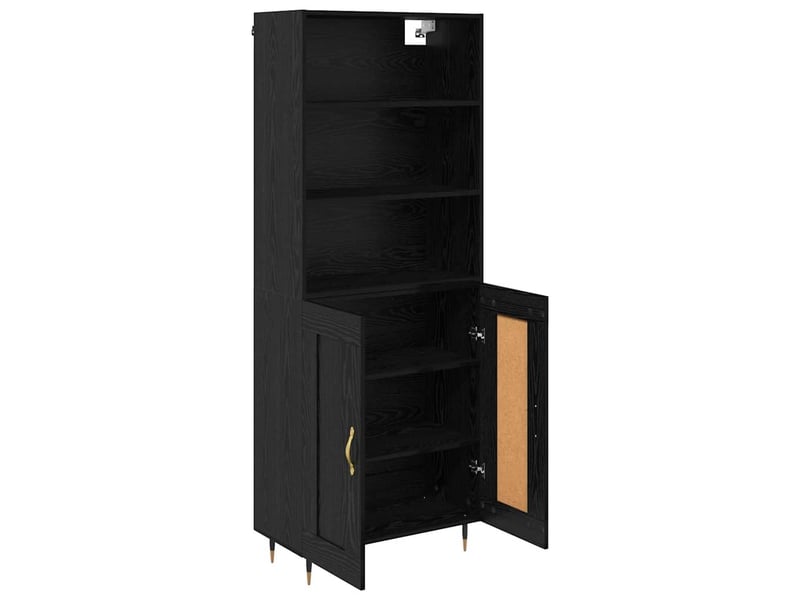  Buffet - haut armoire chêne noir 69,5 x 34 x 180 cm bois d'ingénierie  - Conforama E