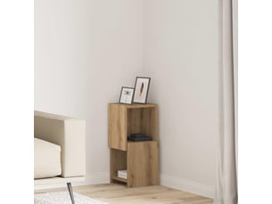 Meuble d'angle, meuble de rangement salon 25,5x25x55cm bois d'ingénierie chêne artisanal