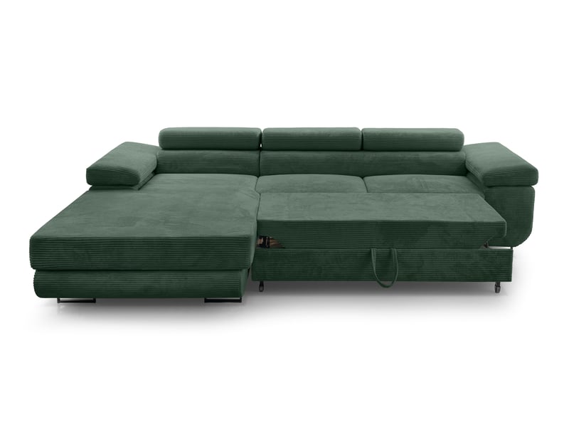  Canapé d’angle en velours côtelé arborio 280 cm vert foncé g Arborio - Conforama C