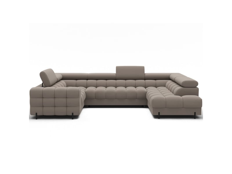  Canapé panoramique convertible factory 3 places beige – angle droit avec coffre – version 4  - Conforama A