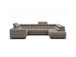Canapé panoramique convertible factory 3 places beige – angle droit avec coffre – version 4