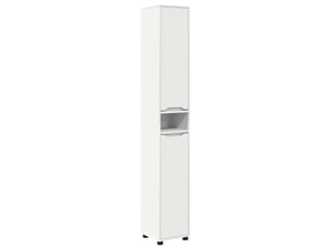 Cabinet de salle de bain, meuble de rangement blanc 30.5x30x195 cm