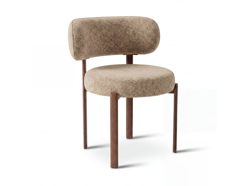  Lot de 2 chaises en velours texturé beige foncé lauren AC24VTTBF - Conforama A