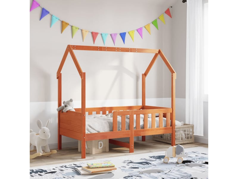  Cadre de lit d'enfants - lit jeune forme de maison sans matelas pin  - Conforama B