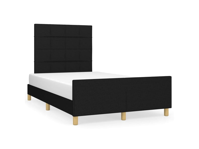  Lit double- lit adulte -  cadre de lit sans matelas noir 120x190 cm tissu  - Conforama A