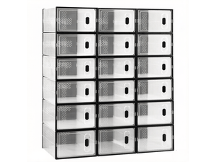 Boîtes rangement modèle modular, 18 pièces empilables, chaussures, livres, jouets, placard, salle bain