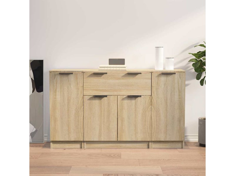  Buffets 3 pcs - bahut - meuble de rangement chêne sonoma bois d'ingénierie  - Conforama B