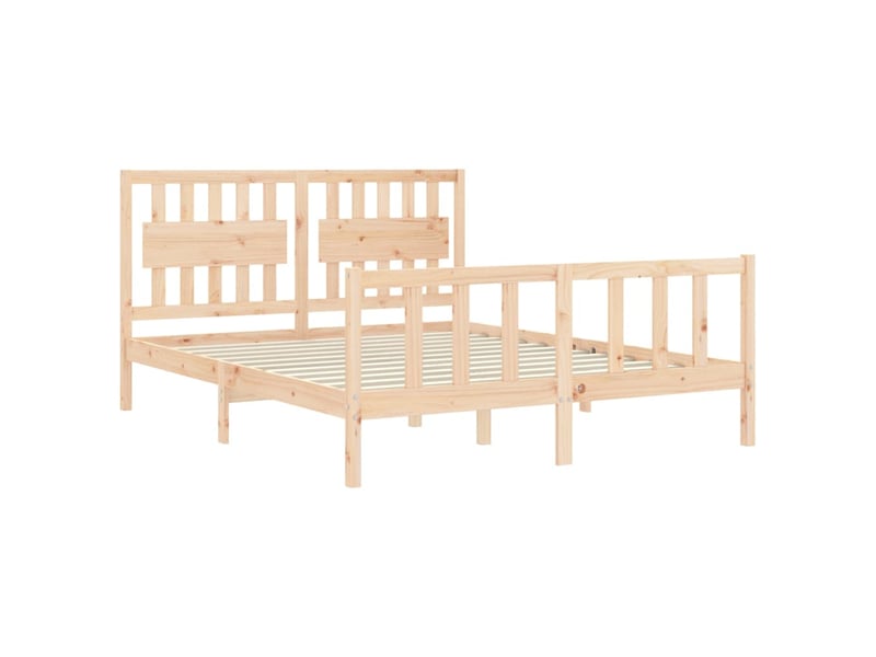  Lit double- lit adulte -  cadre de lit sans matelas 160x200 cm bois massif de pin  - Conforama D