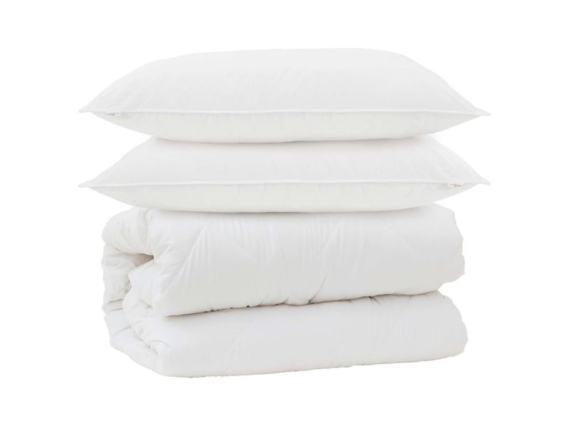  Couette avec oreillers avec oreiller 3 pièces - duvet blanc microfibre  - Conforama A
