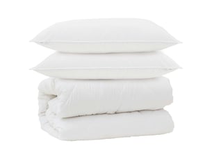 Couette avec oreillers avec oreiller 3 pièces - duvet blanc microfibre