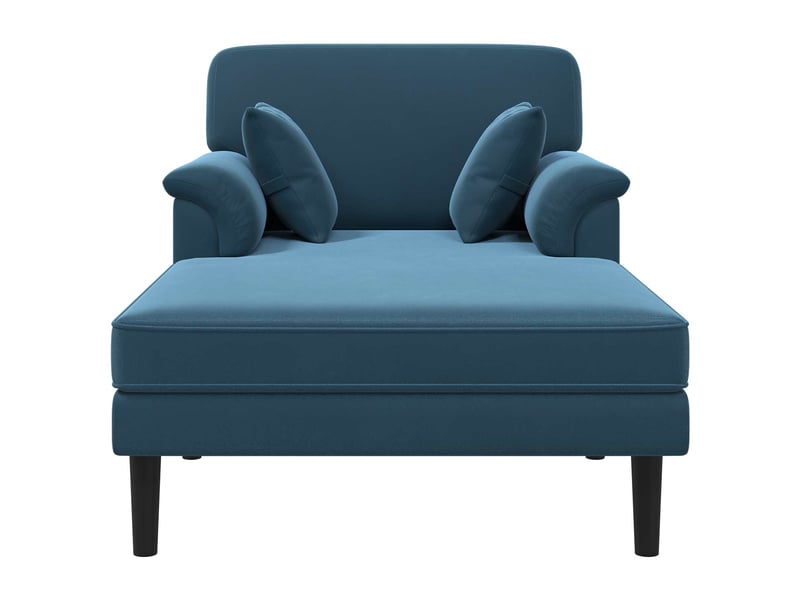  Chaise longue, chaise de salon bleu velours cf28540  - Conforama C