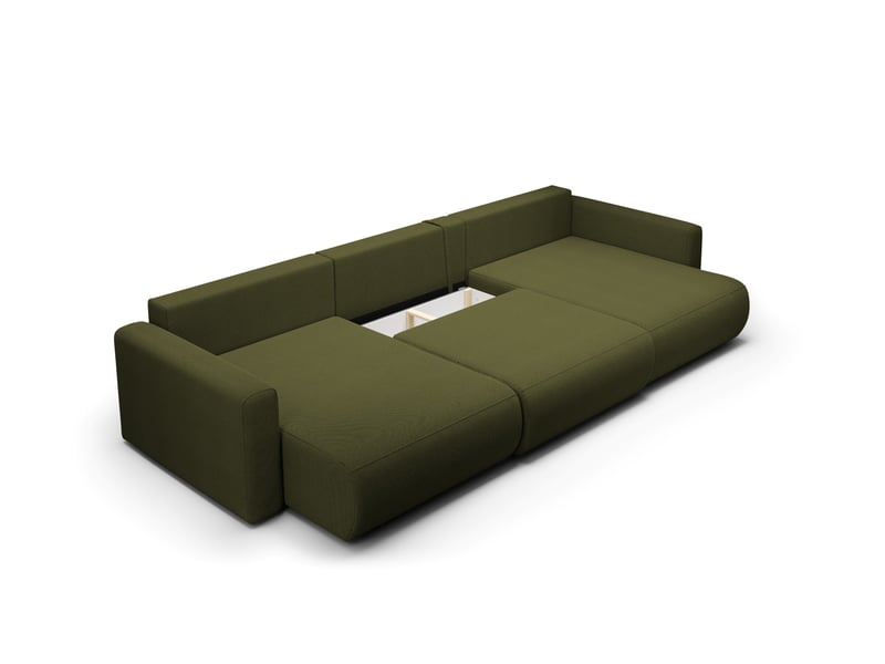 Canapé d'angle convertible 5 places welly u vert olive - Conforama B