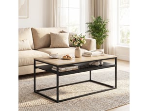 Table basse rectangulaire coloris bicolore LPOSPI - 59.8 cmx100 cm