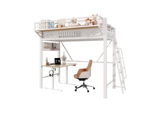 Lit mezzanine 90x200 cm <strong></strong>  <strong>evarich</strong> coloris blanc