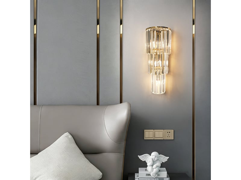  Applique murale en cristal tour f – éclairage 3 couleurs ASLED-518 - Conforama D