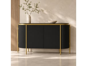 Buffet 4 porte(s)  0 tiroir(s) <strong>WISHDOR</strong> <strong></strong> - 140 cm coloris noir 