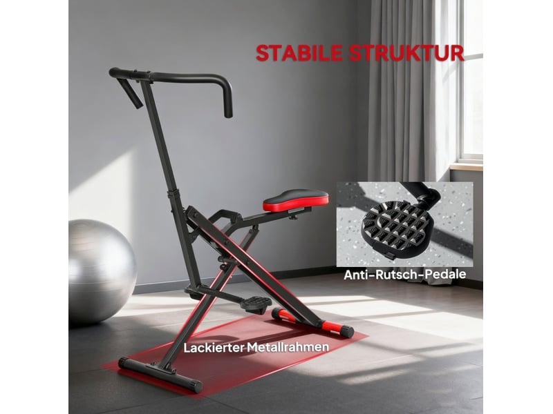  Appareil de musculation total crunch pliable 105 x 57 x 115 cm rouge en métal, entraînement complet  - Conforama E
