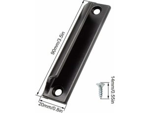 Poignées de meuble, poignée de porte coulissante : poignée pour armoire en aluminium noir | pour balcon et portes coulissantes, 2 pièces