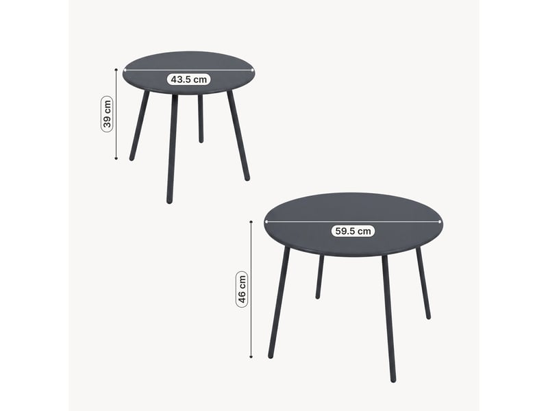  Ensemble de meubles de jardin kivanta 5 pièces gris foncé [en.casa] Kivanta - Conforama E