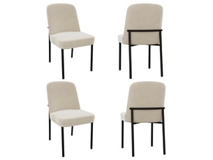 Chaises de salle à manger lot de 4 42,5x53x82 cm en métal beige, style contemporain