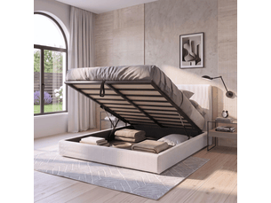 Lit coffre 160x200 cm Sampur C02-LTC51-P 160/200 3DBL coloris blanc