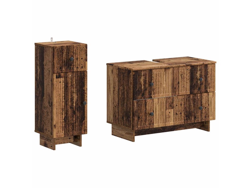  Ensemble de 2 meubles de salle de bain ede bois ancien cf63133  - Conforama A