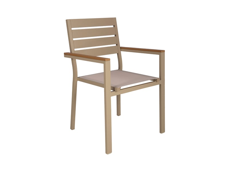  Lot de 2 fauteuils en aluminium et textilene bois creme  - Conforama C